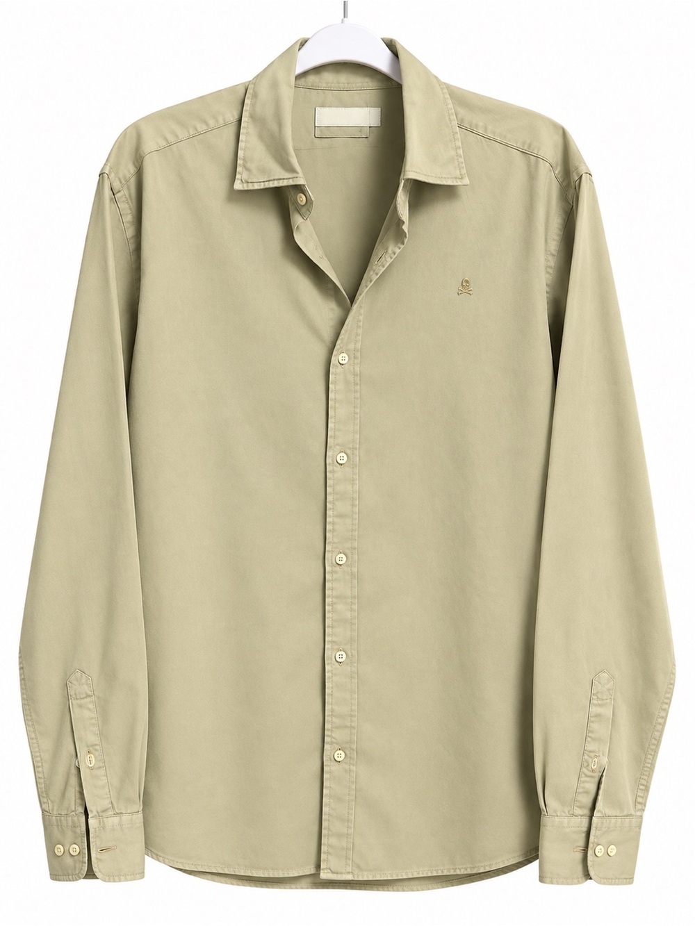 Men's Casual Long-Sleeve Button-Down Shirt in Khaki
